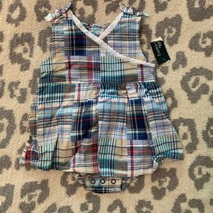 🆕 nwt baby girl romper with attached bloomer 6-9 month organic cotton